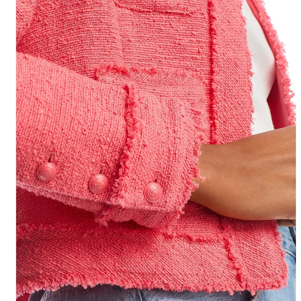 L’Agence Keaton Coral Rose Fringe Blazer Jacket NWT - Picture 7 of 12